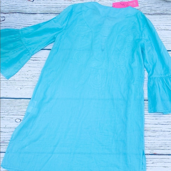 NWT Lilly Pulitzer Teal Tunic with wide slits - Picture 4 of 5